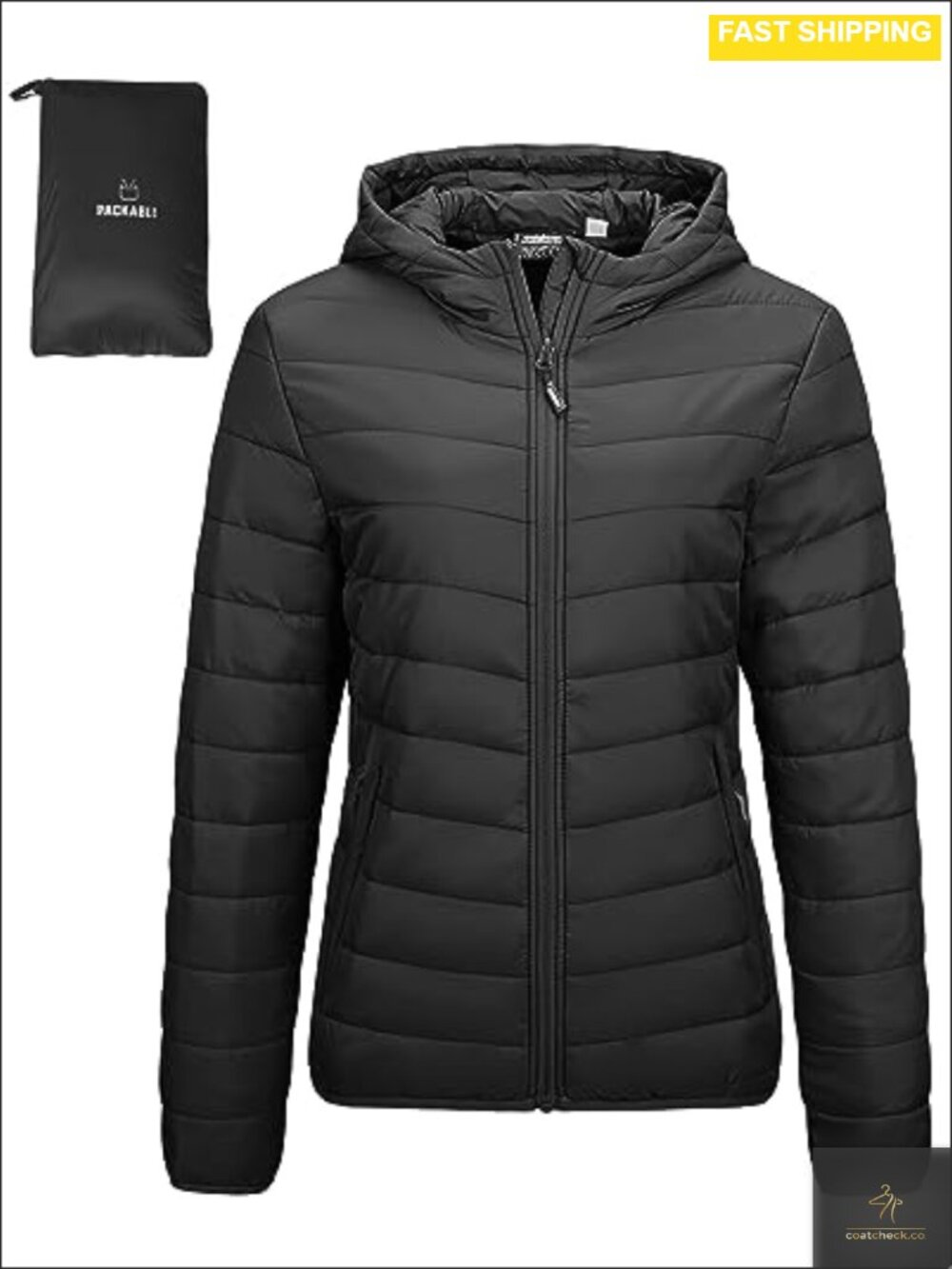 Packable Lightweight Puffer Jacket Hooded Water-Resistant Winter Coat